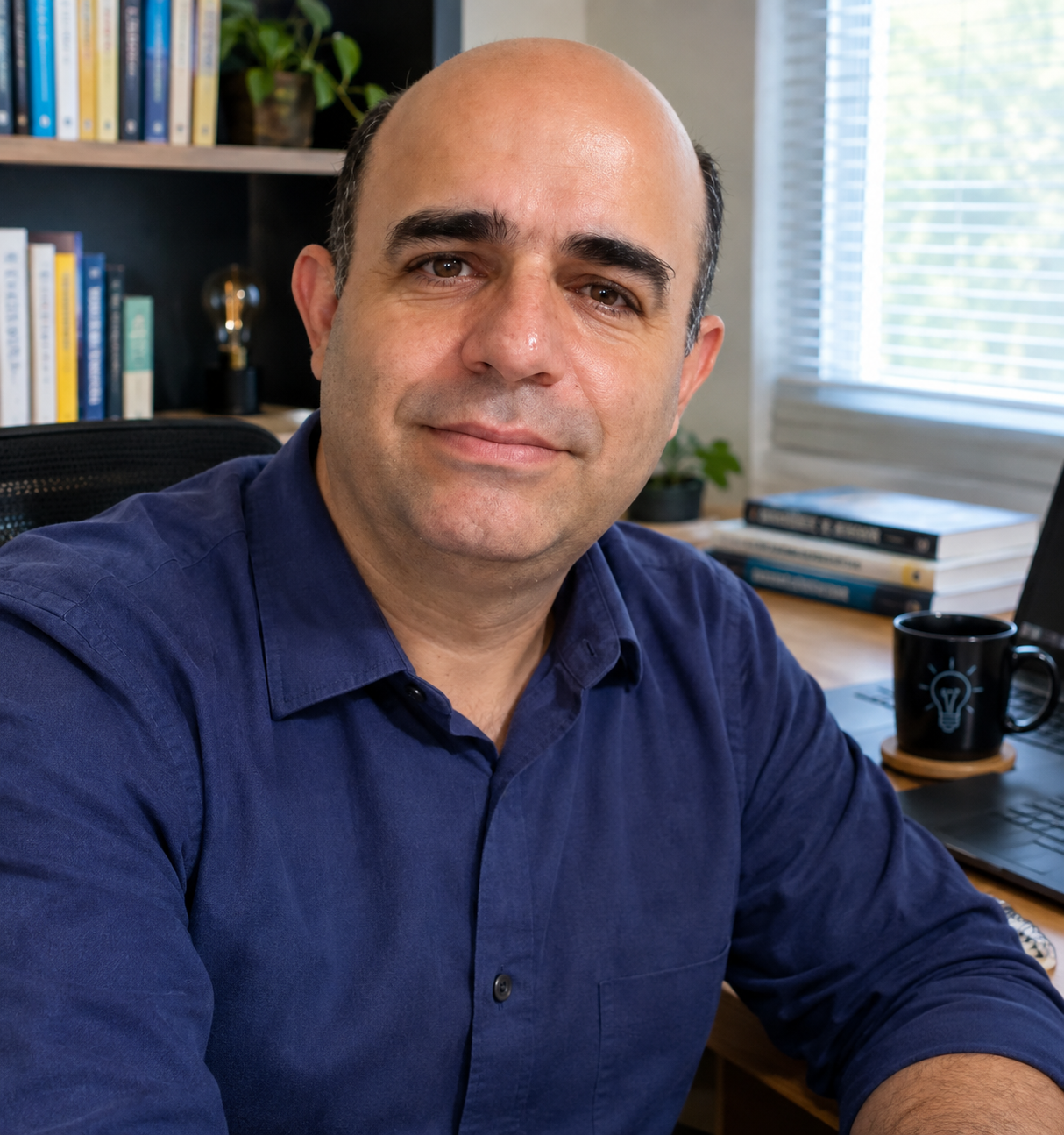 Walter Simões at his desk